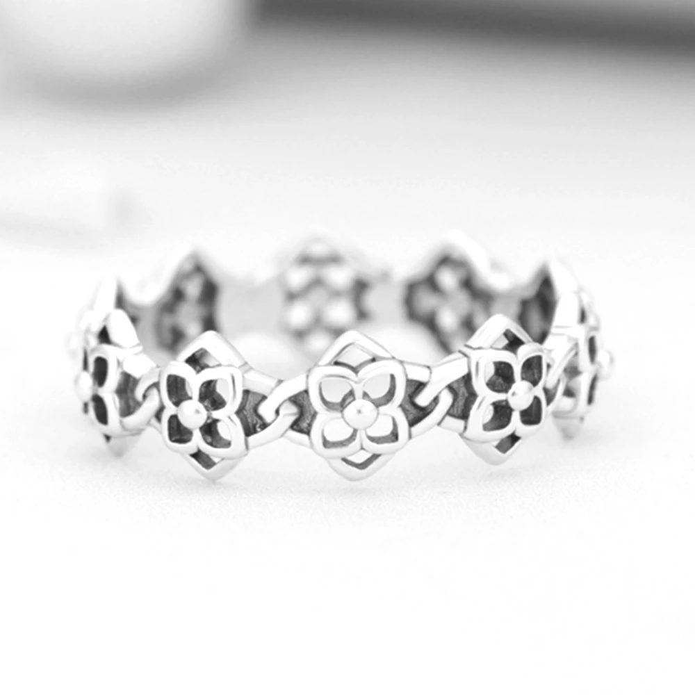 Pandora-Bague Originale en Cuivre Blanc Plaqué Argent pour Femme, Pétales de Rose Unumen Ned, Bijoux Romantiques Magnifiques, Cadeau avec Sac, S925