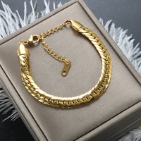 zmfashion retro overlapping braided thick chain snake bone popular bracelets bangles for women men stainless steel jewelry gift