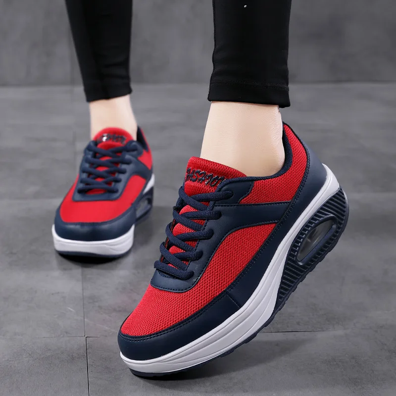 

NAUSK 2022 NEW Women Casual Shoes Splice Sequin Design Spring Autumn Good Match Sneakers Platform Wedges Ladies Outdoor Shoes
