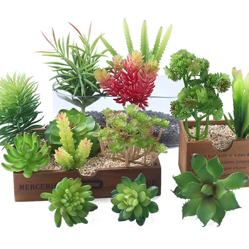 

Flocking Artificial Succulents Plants Home Garden Decoration Flower Arrangement Bathroom Accessories Artificial Plants