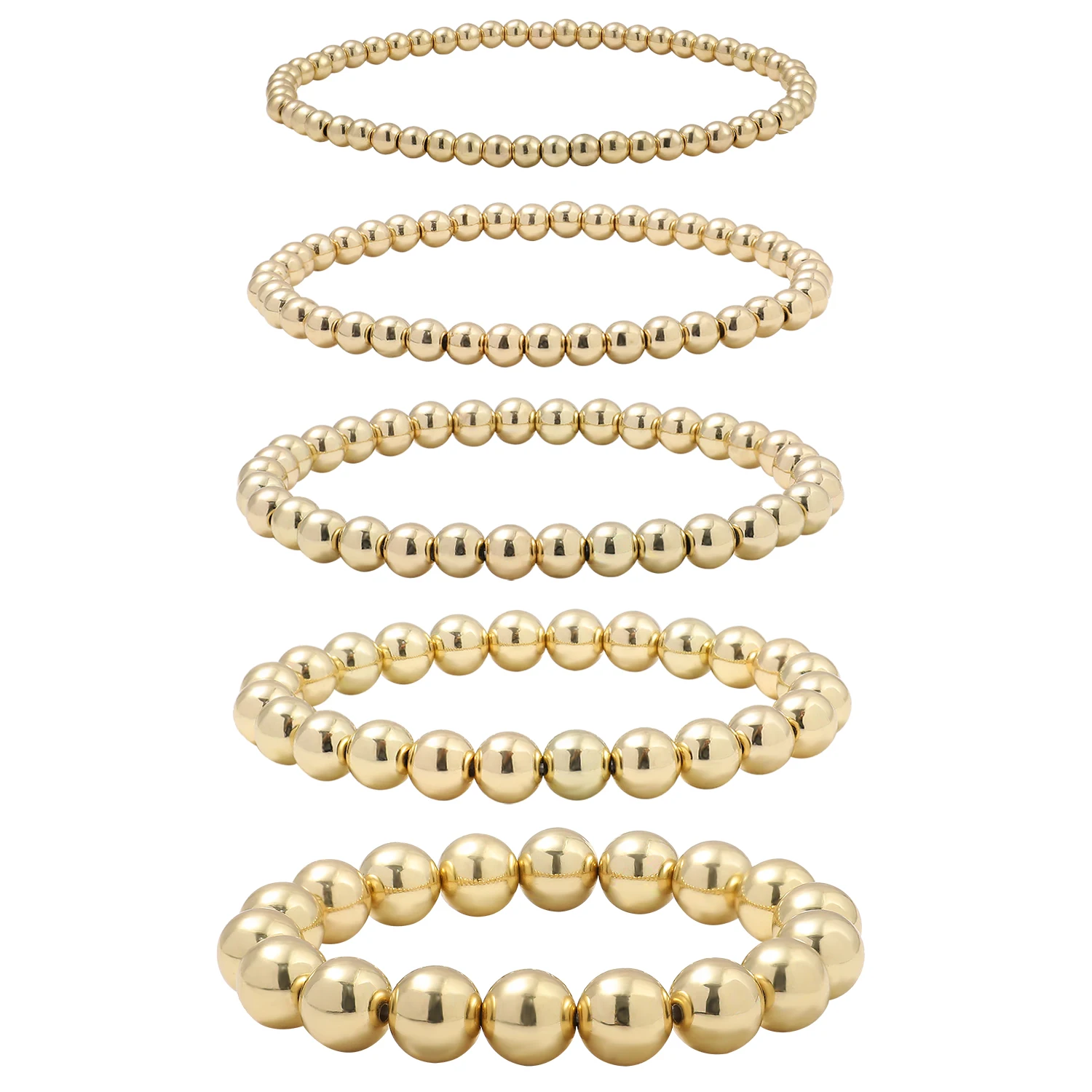 

Boho Gold Beaded Bracelets for Women Charm Crystal Link Chain Statement Bracelets Bangles Handmade Elastic Hand Jewelry Gift