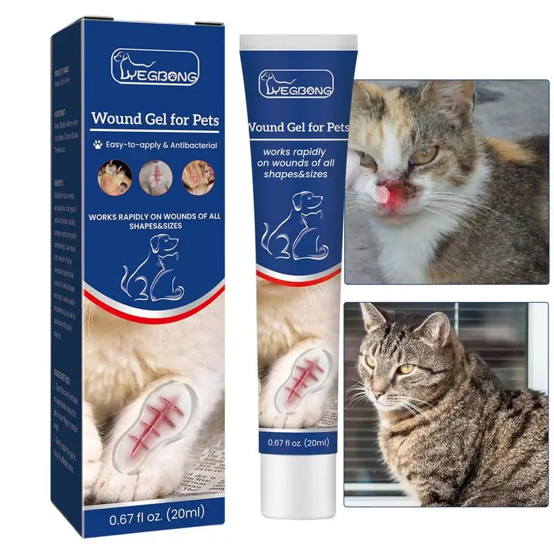 

Waterproof Pet Hemostatic Gel Dog Skin Wound Cleaning Gel Cat Pain Relief Healing Blood Clotting Gel External Use Wound Gel 20ml