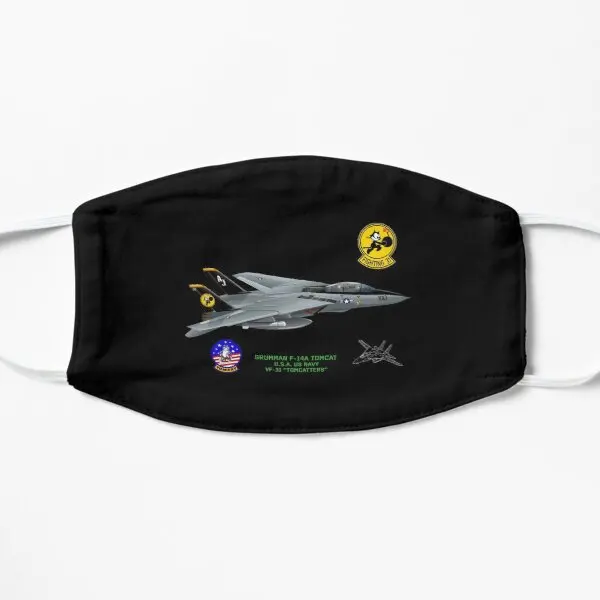 

Navy F 14 Tomcat Tomcatters Flat Printing Face Mask Dustproof Winter Sport Accessories Unisex Pattern Breath Cosplay Health