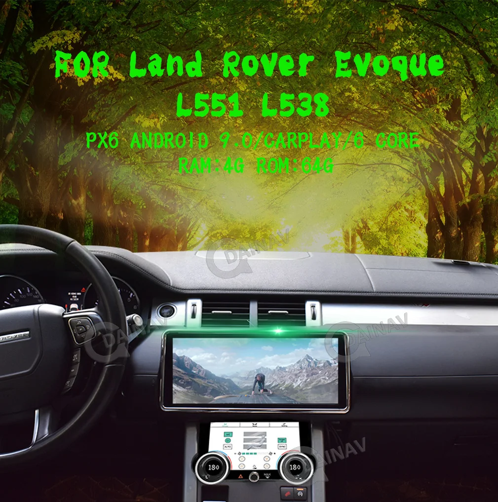 Автомагнитола 12,3 дюйма, Android, для Land Rover Range Rover Evoque L538 L551 2014 +, мультимедийный плеер, рекордер, GPS, Carplay, панель переменного тока