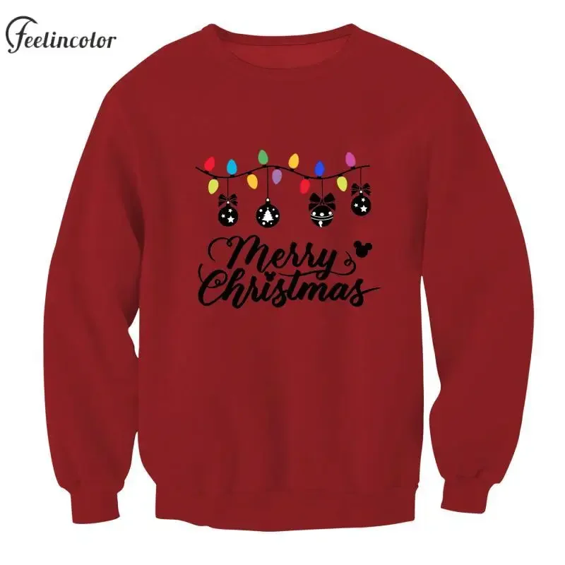 Толстовки с рисунком Санта-Клауса для пары рождественский пуловер 3D принтом лося