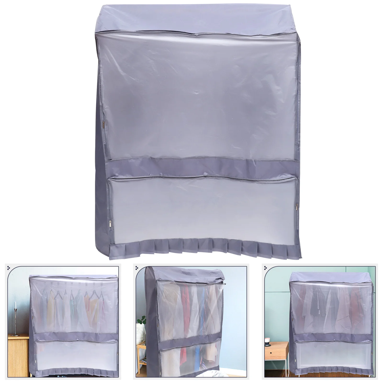 

Clothes Hangers Moisture Waterproof Dust Cover Coat Clear Wardrobe Oxford Clothing Rack Hanging Garment Suit Bag