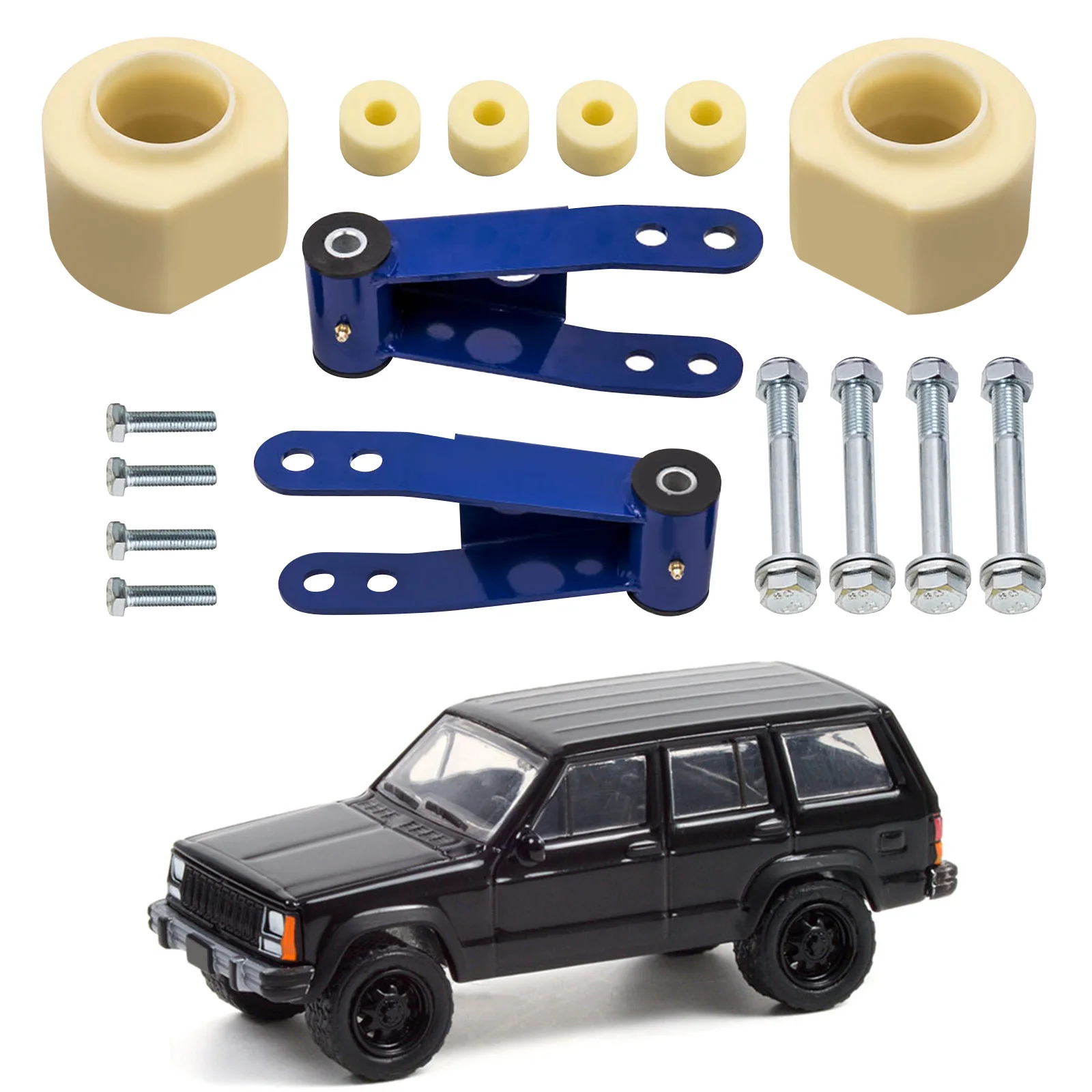 

Front 3'' Rear 2" Level Lift Kit for Jeep Cherokee XJ 1984-2001 Transfer Case Drop Leveling Lift Kit Front 3'' Rear 2'' Shackles