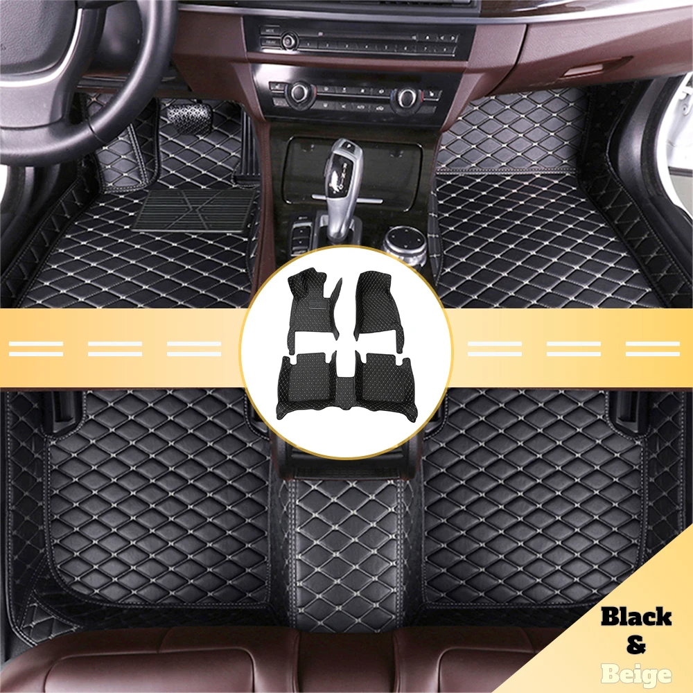 Car Floor Mats Fit For KIA Rio 2011-2015 Full Covered Leather Carpet Interior Parts Car Accessories 5-seat