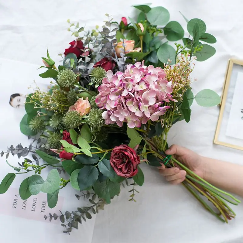 Скандинавский искусственный роскошный букет розы Цветочный набор для гостиной