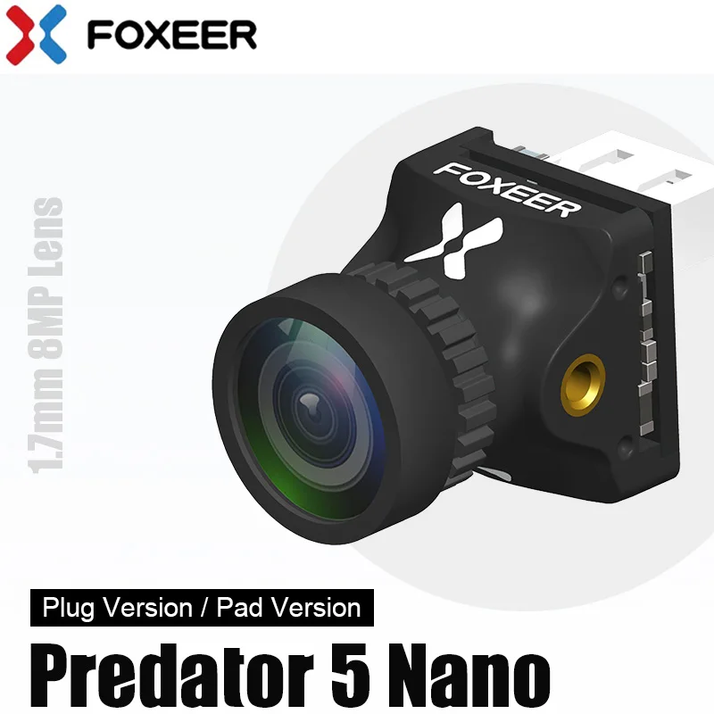 

Foxeer Predator 5 Nano 1000TVL 1/3" CMOS 4:3/16:9 PAL/NTSC Switchable 14*14mm FPV Camera 4ms Latency Super WDR for FPV RC Drone