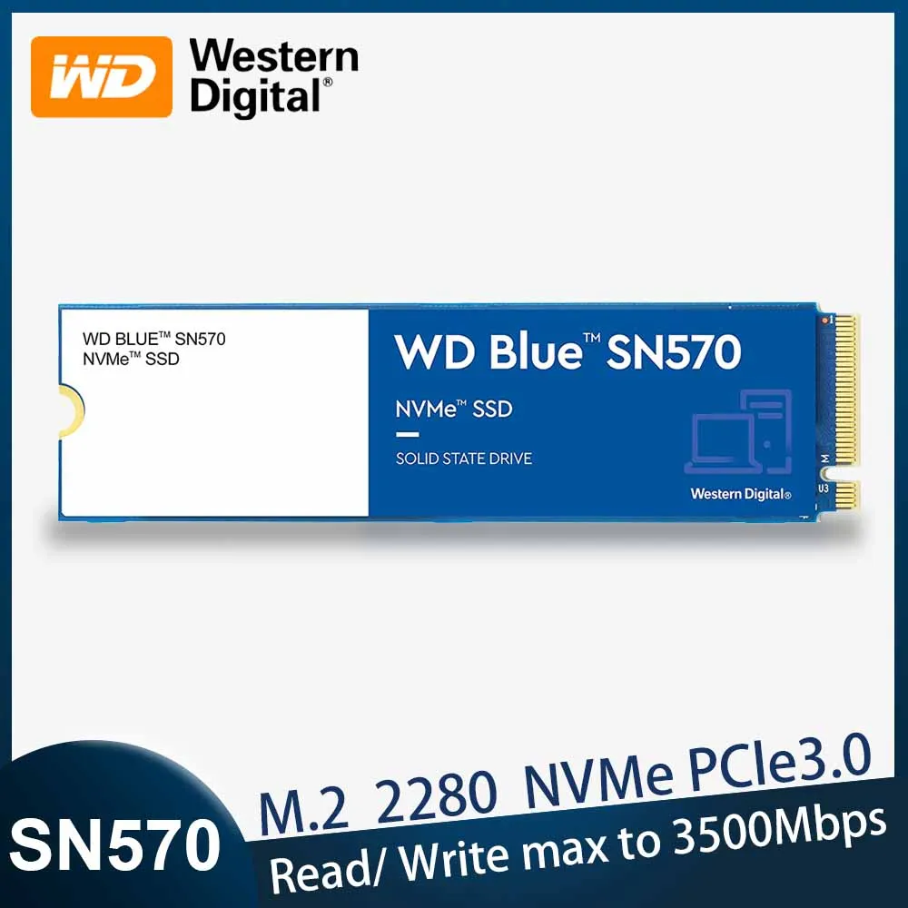 

Western Digital 1TB WD Blue SN570 NVMe Internal Solid State Drive SSD 250G 500G 2TB Gen3 x4 PCIe M.2 interface/NVMe 2280 SSD