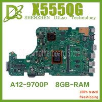 kefu x555qg laptop motherboard for asus x555qg x555q x555b x555bp k555b k555q mainboard with a12 9700p cpu 8gb ram 100 working