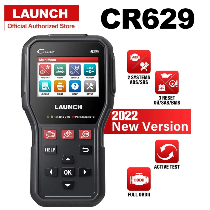 LAUNCH CR629 OBD2 сканер двигателя SRS ABS подушка безопасности Диагностика активный тест