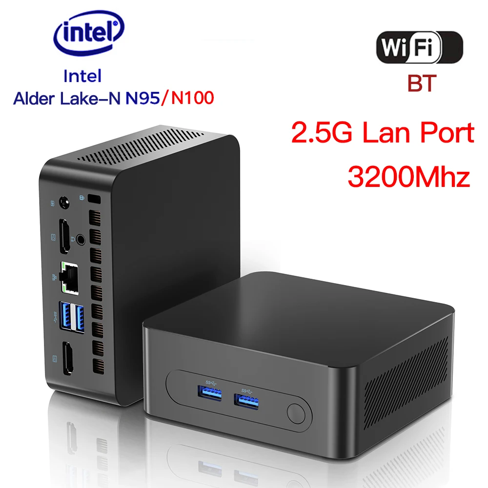

Мини-ПК Intel Alder Lake N95/N100, Windows 11 Pro DDR4, 3200 МГц, 8 ГБ, 128 ГБ, 16 ГБ, 512 ГБ, Wi-Fi, BT, 2,5G, LAN-порт, настольный игровой компьютер