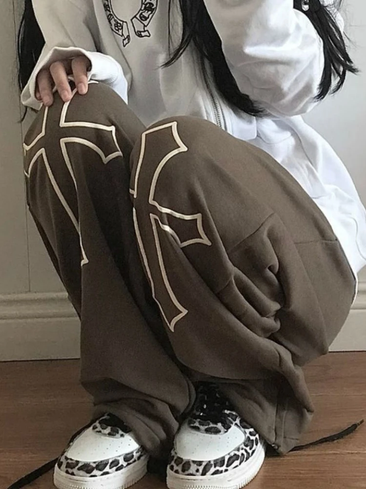 QWEEK стандартные коричневые спортивные брюки для бега женские уличные в стиле