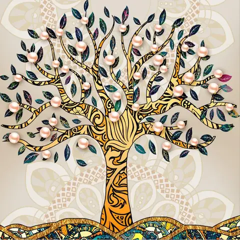 Настенная картина «Древо жизни» с жемчугом