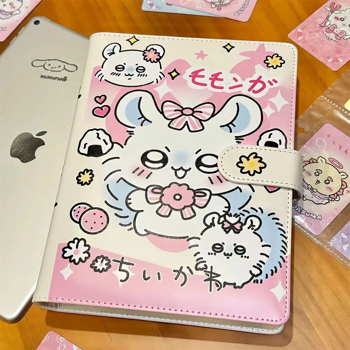Милая анимационная книга Chiikawa Momonga モン вместе для карт из искусственной кожи