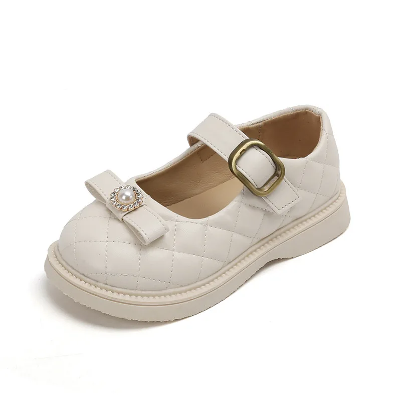 

Детская весенне-осенняя повседневная обувь CAPSELLA для девочек, элегантные туфли принцессы с бантом-бабочкой, детские туфли с жемчугом на липучке, размер 26-35
