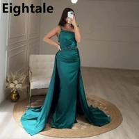 eightale emerald green mermaid evening dress long luxury 2022 beaded one shoulder prom dress waist train formal party gown