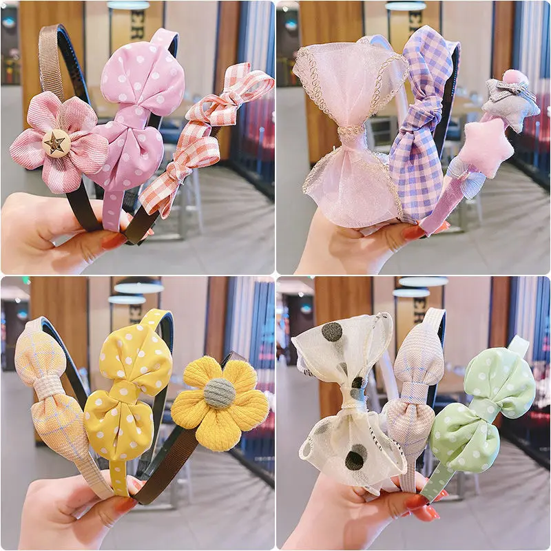 

Детские милые повязки на голову, модные повязки для волос в горошек с цветами, милые детские повязки для волос с бантом, аксессуары для девоч...