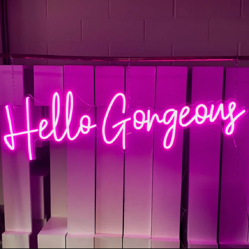 

Hello Gorgeous Neon Signs Led Neon Sign Can Personalized Custom Logo Neon Sign For Wedding Happy Birthday Party Wall Decor