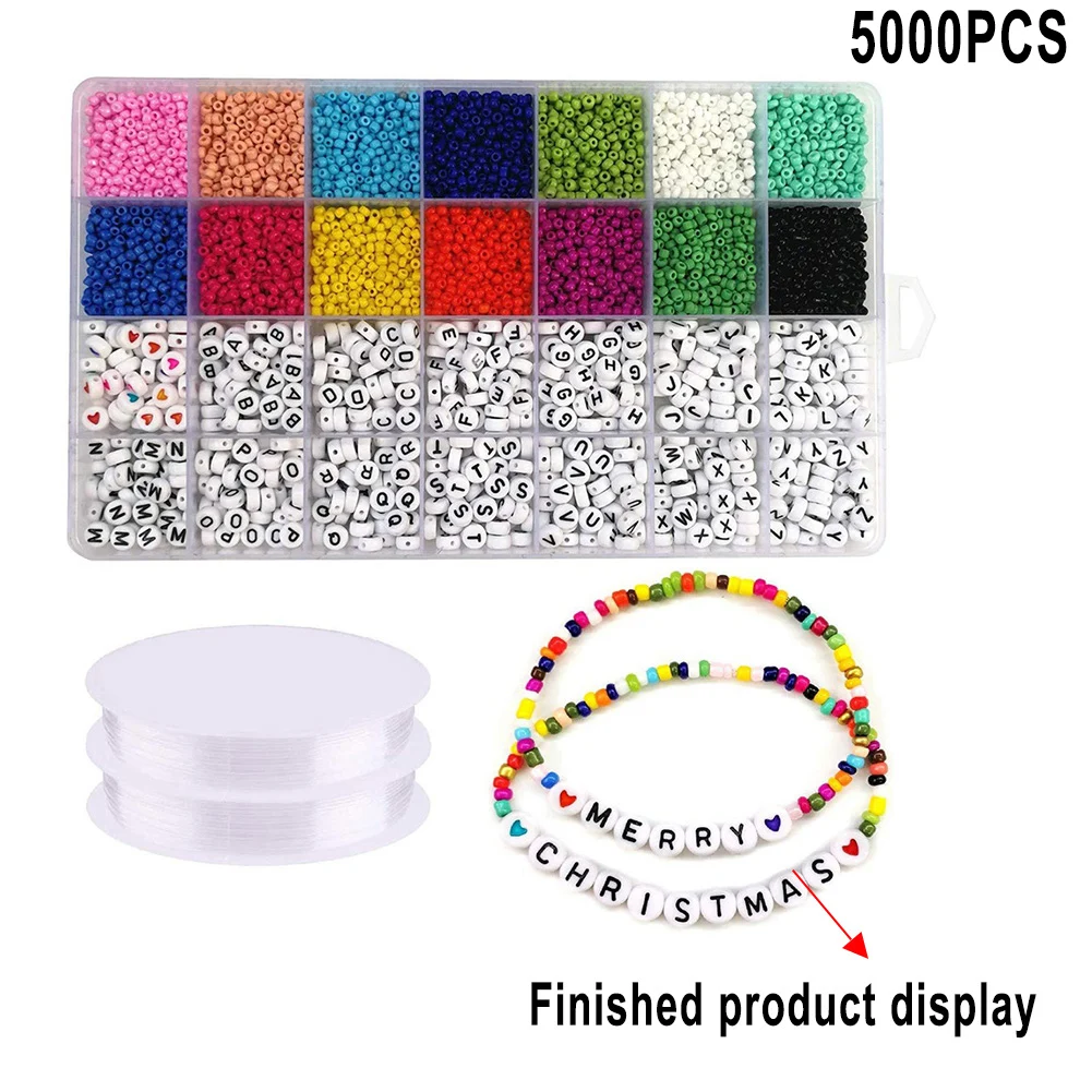 

5000Pcs Mixed Letter Acrylic Beads Polymer Clay Beads Round Flat Cube Beads For Jewelry Making Handmade Diy Bracelet Necklace