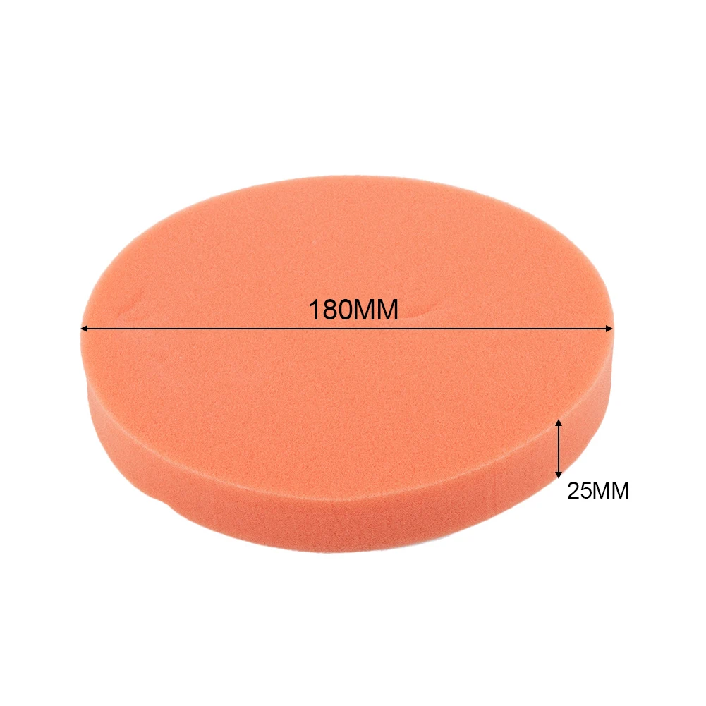 

Clean Car Buffing Waxing Sponge Paint Care Tool 7inch Flat Orange Rotary Hot Accessories Replacement Universal
