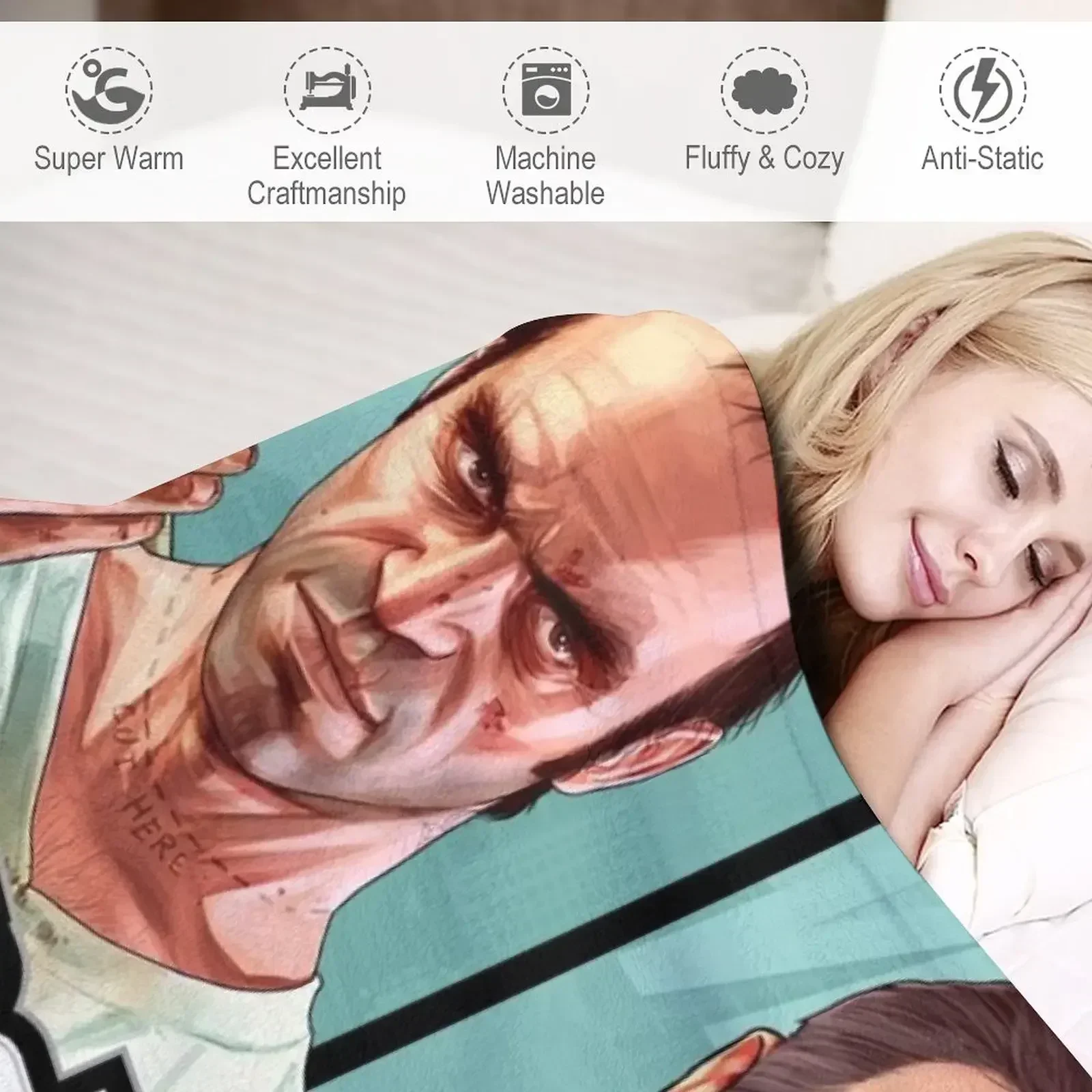 Одеяло Onegran GTA theft auto 2021 фланелевая ткань термофланелевые одеяла полярные