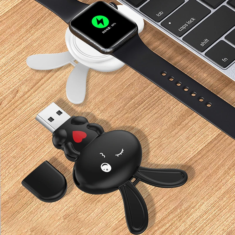 

Магнитная Беспроводная зарядная док-станция для Apple Watch серии 7 6/5/4/SE/3/2/1/8, портативный зарядный кабель Mini Rabbit iwatch 44 мм 45 41 мм
