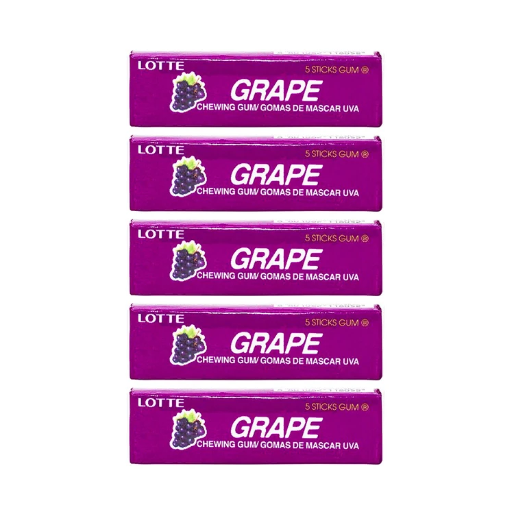 Жевательная резинка Lotte Gum Виноград (5 шт. по 12 5 г) | Продукты