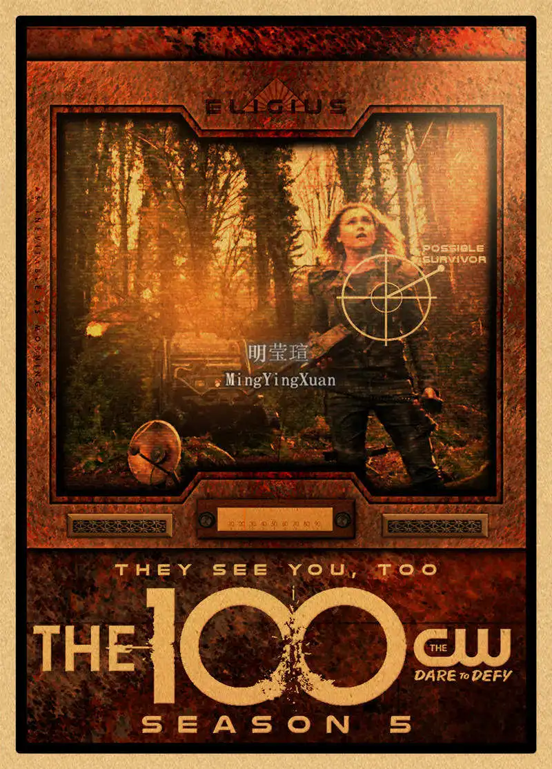 100-сезонный сериал, шоу, фильм, искусство, домашний декор, спальня, гостиная, диван, настенный декор, картина, постер из крафт-бумаги