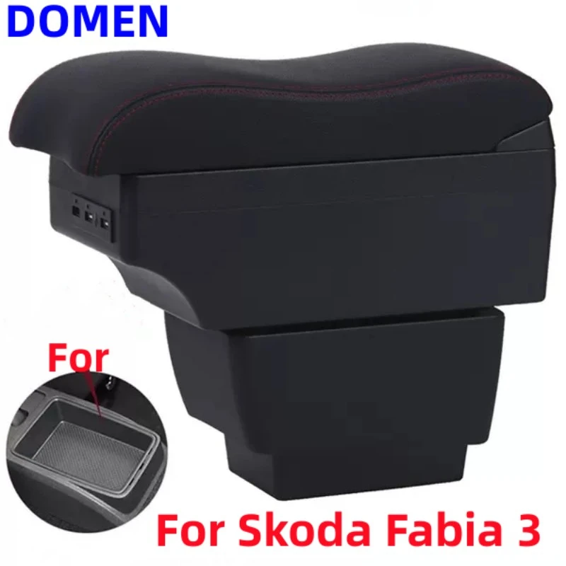 

NEW For Skoda Fabia 3 Armrest 2015-2021 For Skoda Fabia III Combi Car Armrest Box USB Storage Box Car Accessories