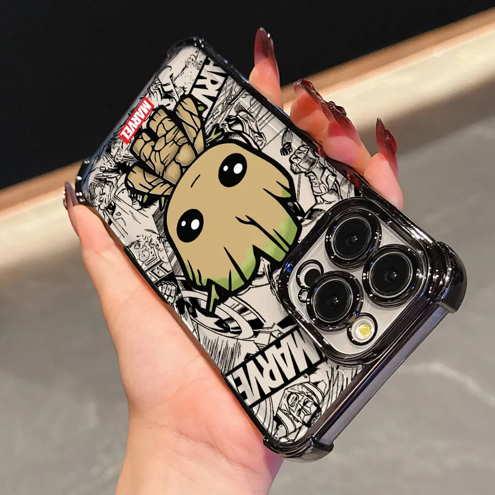 Противоударный чехол Marvel Groot Rocket Raccoon Cute для iPhone 17E, 17, 16 Pro, 15, 14, 13, 12, 11 Pro Max, 17 Air, 16E, 15 Plus (art.: 3920d94c9adfc) - 3920d94c9adfc