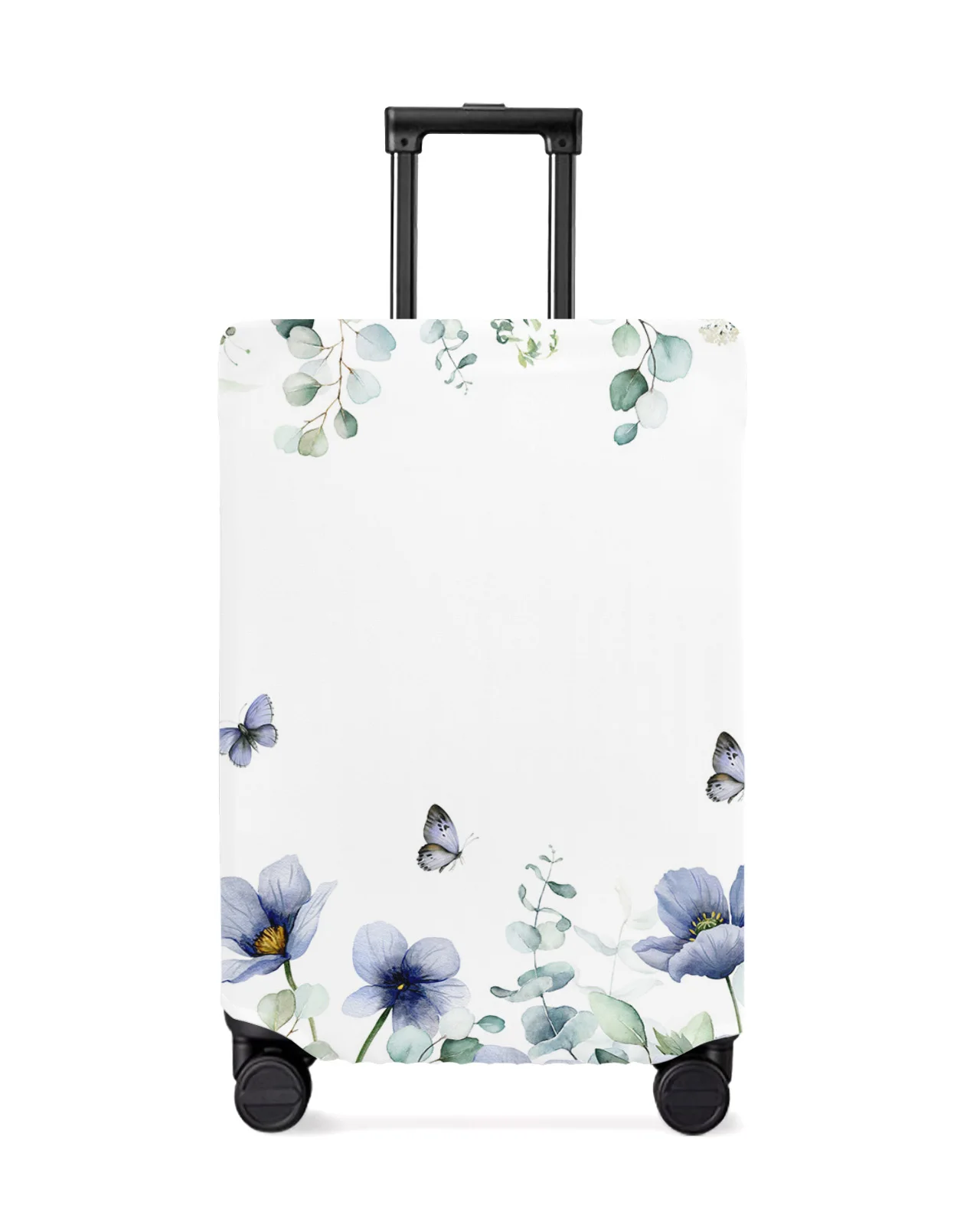 

Eucalyptus Blue Tulip Butterfly Flower Daisy Leaf Travel Luggage Cover Elastic Baggage Cover Suitcase Case Travel Accessories