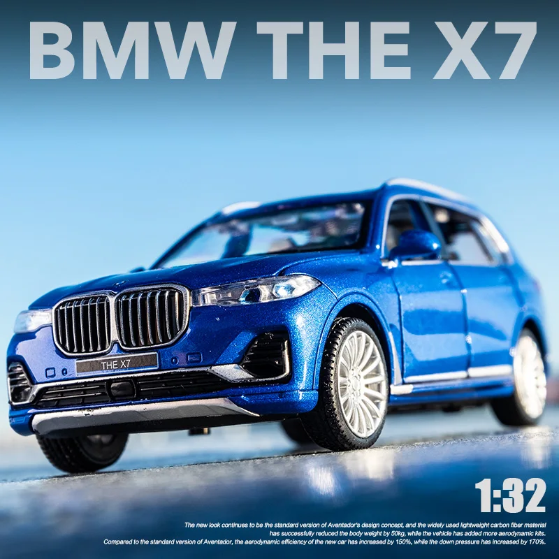 

Caipo BMW X7 Alloy Car Model 1:32 Off-RoadSUVChildren's Gift Toys Car Simulation Car Model
