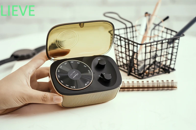 

Беспроводной Bluetooth-динамик, музыкальный плеер, FM-радио, сабвуфер, Портативная стереосистема, дерево, черный и золотой, Pandora,