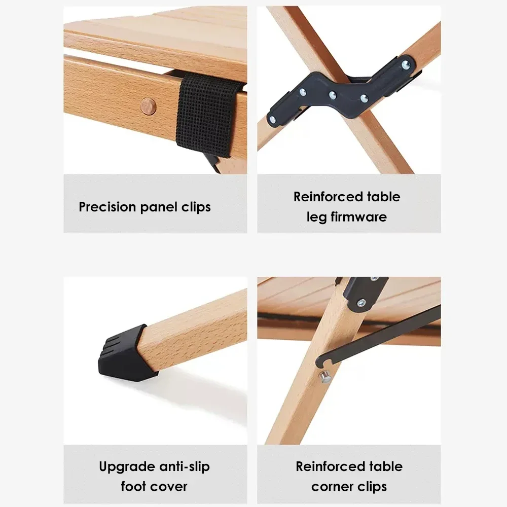 Складной деревянный стол для кемпинга портативный пикника с яичным рулетом и