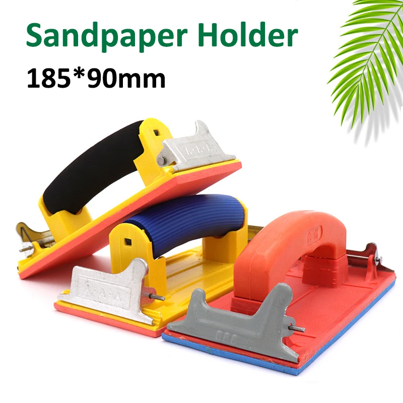 

185x90mm Sandpaper Holder Hand Sander Tool with Soft Sponge Handle for Wood and Drywall Sanding Grinding Polishing Abrasive Tool