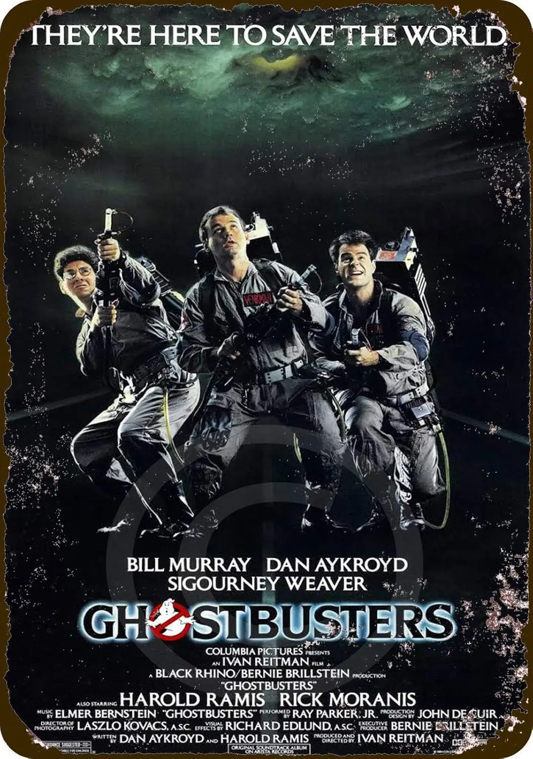 HomDeo Rusty Look 1984 Ghostbusters Movie Классический декор Домашний настенный постер Винтаж