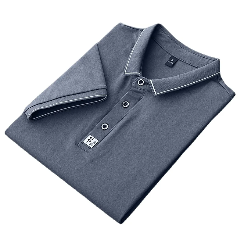 Новая мужская рубашка-Поло футболка с коротким рукавом и воротником-стойкой