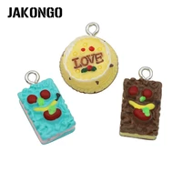 10pcs resin 3d cake charms cartoon food pendants for jewelry making bracelet necklace diy earrings findings handmade