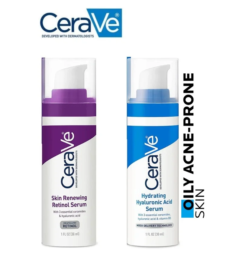 

2PCS Cerave Renewing Retinol Skin Serum Anti-Wrinkles Essence Night Exfoliating Smoothing Fine Lines Repair Skin Barrier