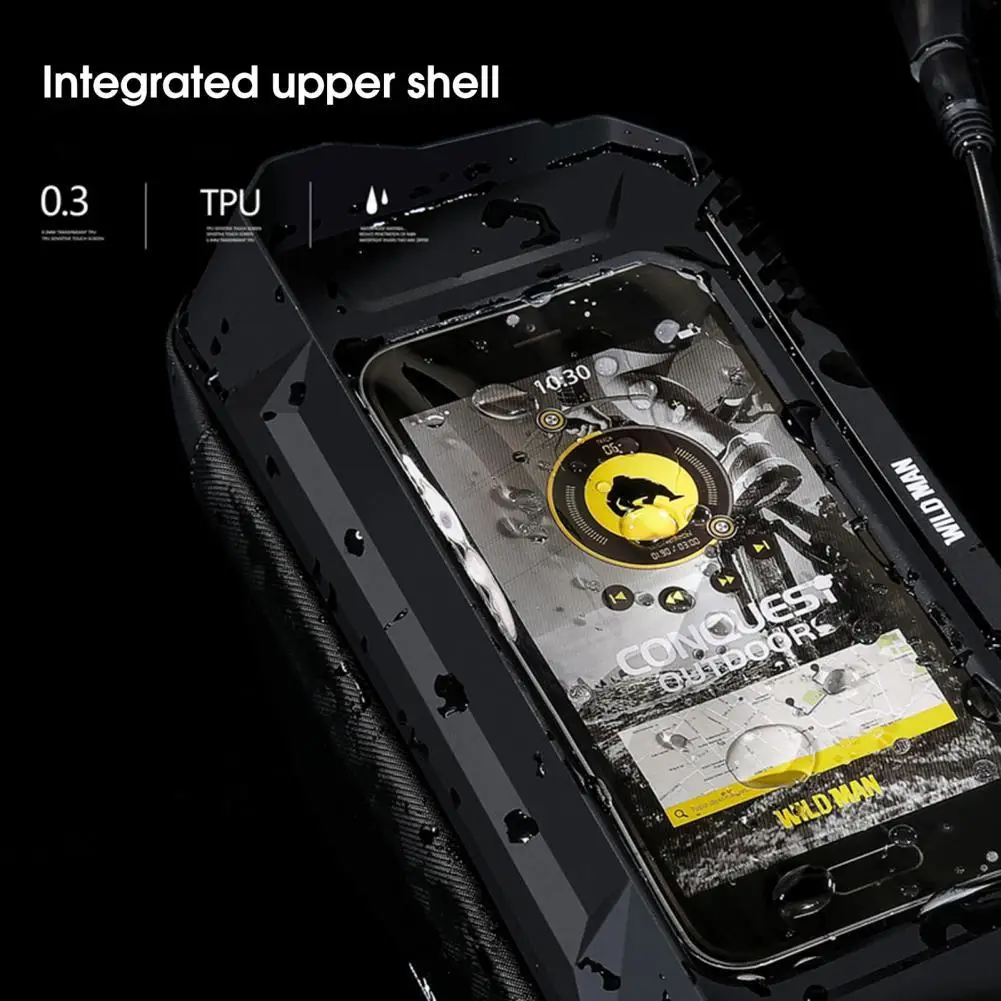 

3L Handlebar Phone Pouch Sensitive Touch Screen Design Faux Leather Compartment Design Handlebar Front Bag Bike Accessories