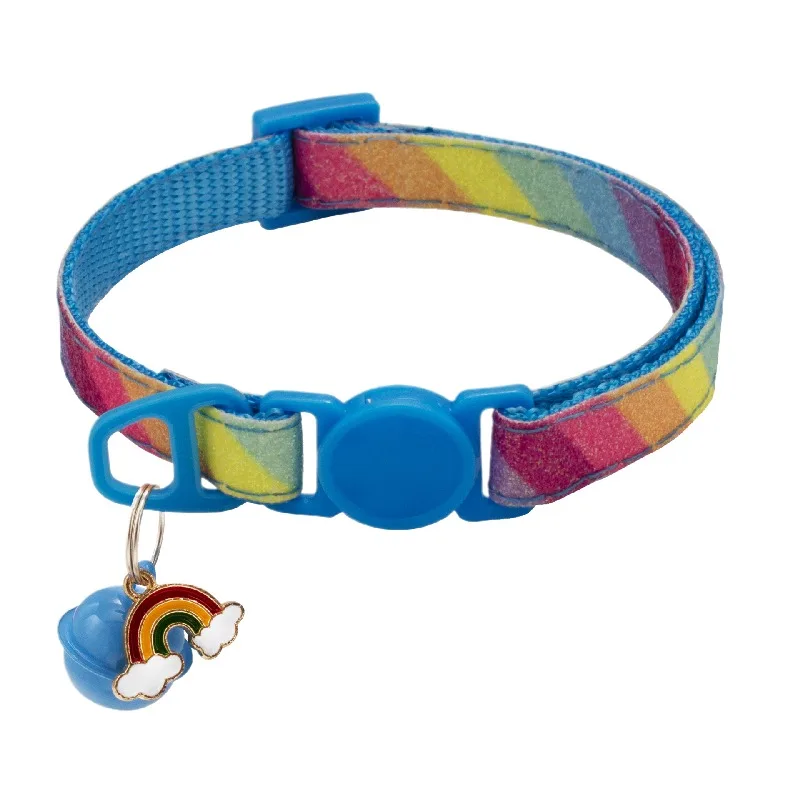 10 шт./лот ошейник для собак Радужное регулируемое ожерелье маленьких и средних