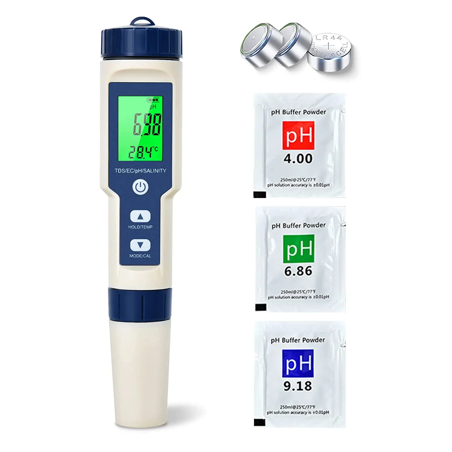 

PH Meter for Water TDS EC Salinity Temperature 5 in 1 Multifunctional High Accuracy PH Tester Waterproof for Drinking Wate