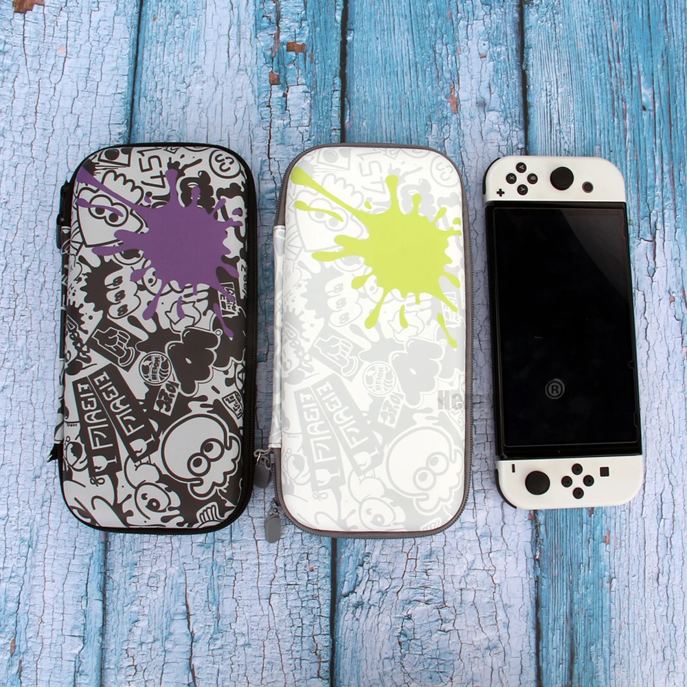 

For Nintendo Switch/ Switch OLED Console Waterproof Storage Bag Hard Case SWITCH SPLATOON 3 with 10 Card Slots