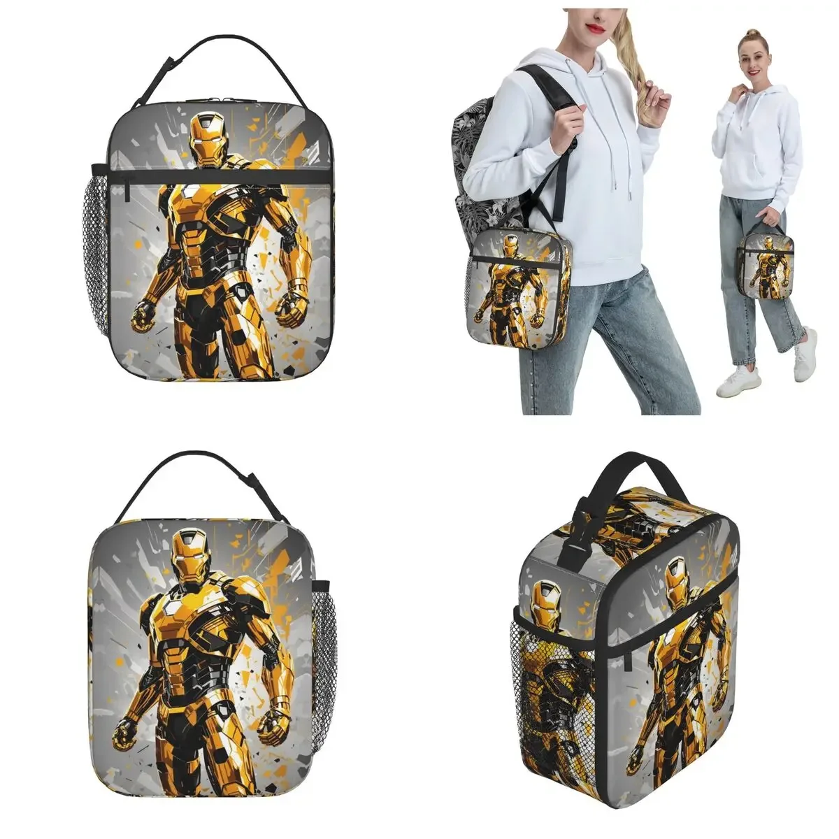 Изолированные Сумки Для Обеда С Функцией Возврата Героев Изолированный