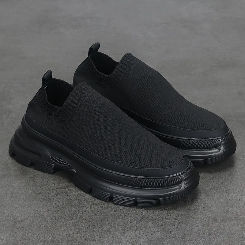 Мужские дышащие кроссовки сетчатая обувь на толстой подошве спортивные туфли