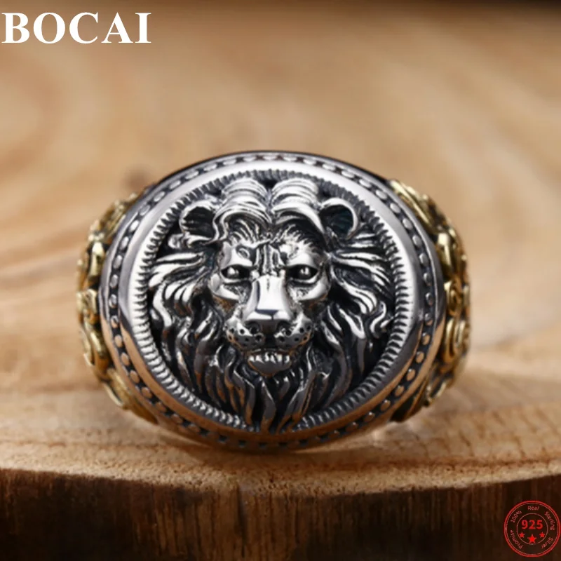 Мужские кольца из серебра 925 пробы BOCAI новая модная винтажная бижутерия в стиле