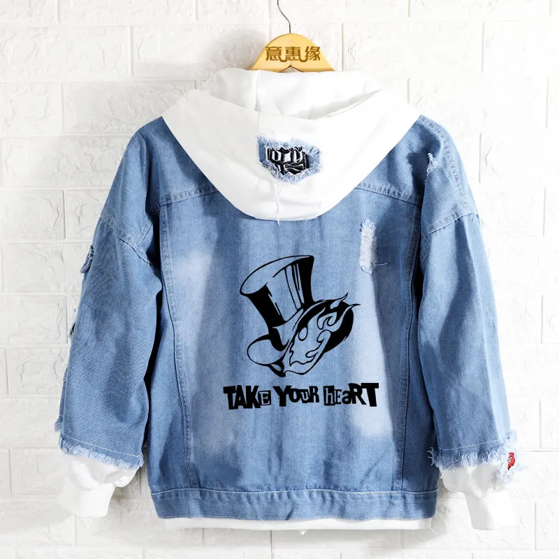 Аниме P5A PERSONA5 Amamiya Ren JOKER мужская женская джинсовая куртка Косплей Толстовка с